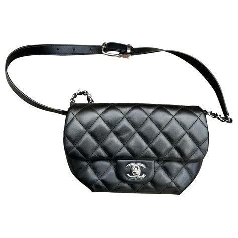 sac chanel banane|Chanel denim shopping bags.